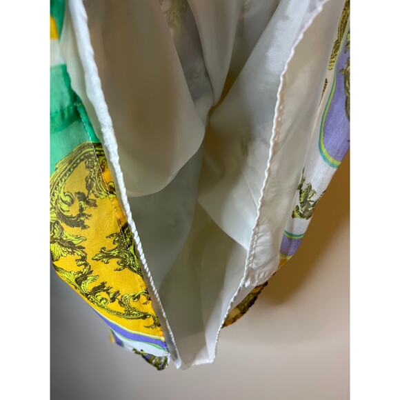 VINTAGE | Y2K ALEXIA ADMOR Gauze Chiffon Waist Detail Baroque Silk Mini Dress - Picture 8 of 16